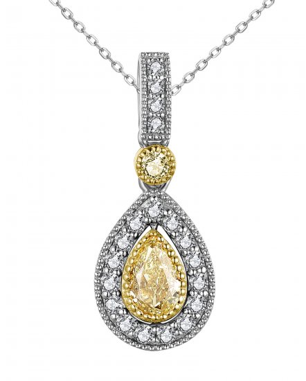 MULTI TONE PEAR DIAMOND PENDANT (TP2637)